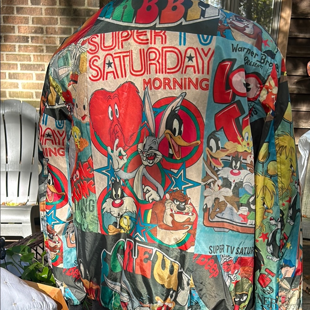 Warner Bros. Colorful Patchwork Bomber Jacket - image 3